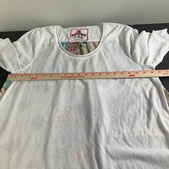 Johnny Was JW Los Angeles Floral Patchwork Tunic Top Sz L Colorful Artsy Boho - Picture 7 of 10